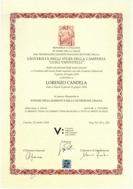 Attestato: Laurea magistrale